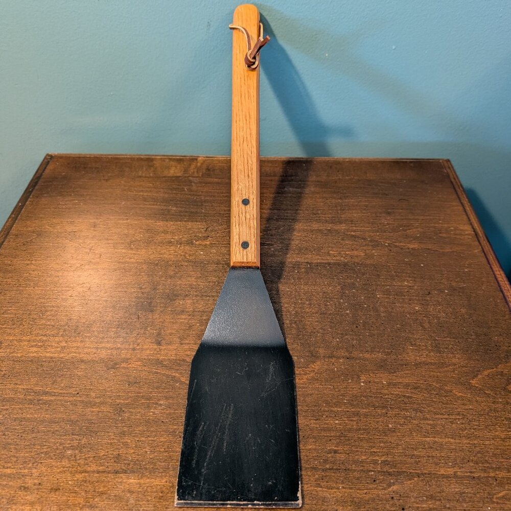 19 Inch Grill Tool Spatula for Flipping Burgers Stainless Steel Wood Handle